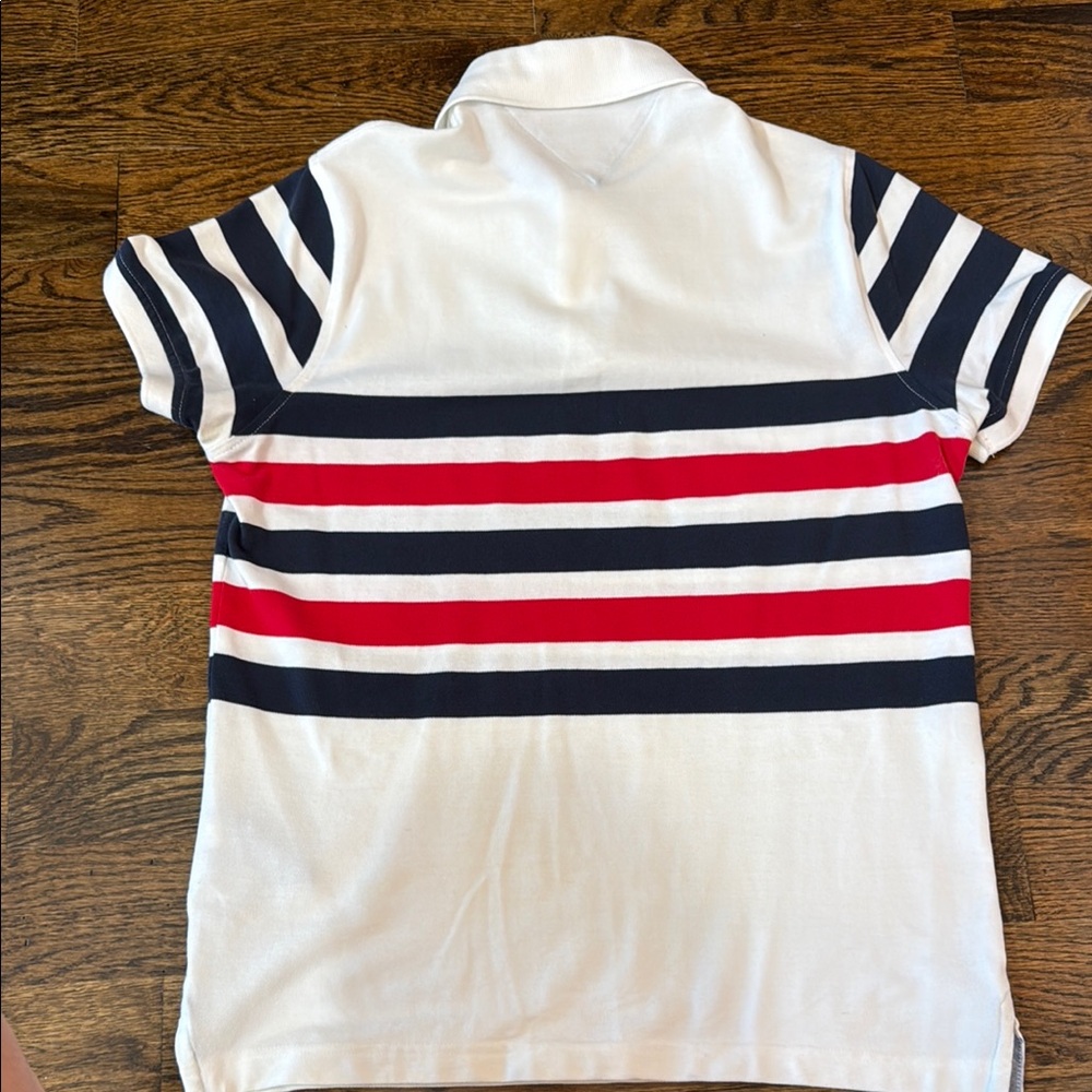 Tommy Hilfiger White and Red Polo Shirt Classic Style - Picture 4 of 4